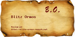 Blitz Ormos névjegykártya